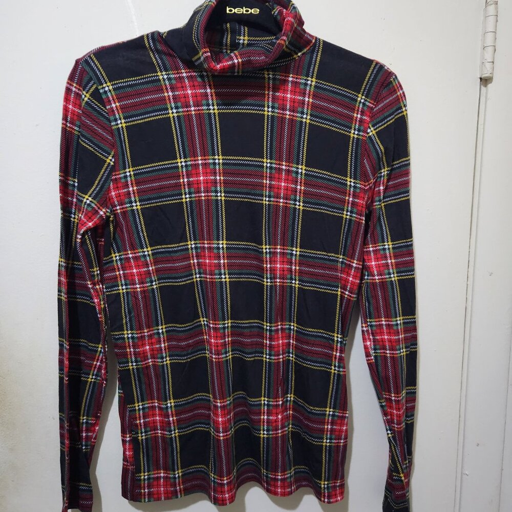 J. Crew Factory Printed Tissue Turtleneck  Plaid Size Extra Small Final